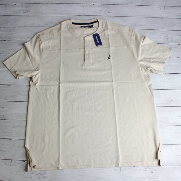Nautica Men's Casual Button Henley Tee Shirt Size XL Short Sleeve - Picture 5 of 5